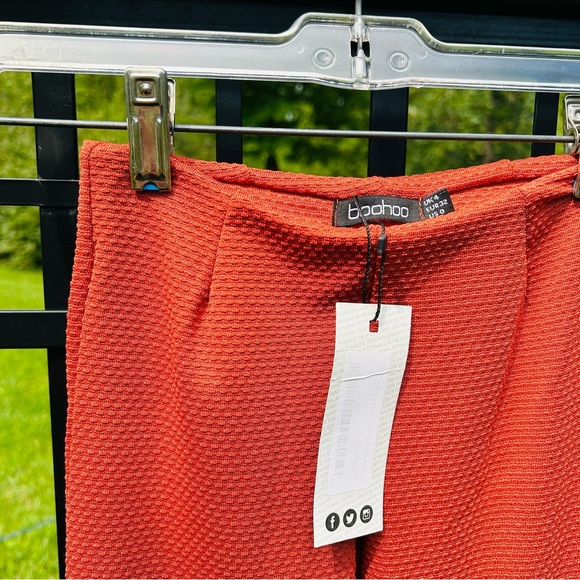 Boohoo Petite Mara Crop & Flared/BellBottom Trouser Co-ord | Size 0 | NWT | Rust - Picture 4 of 12